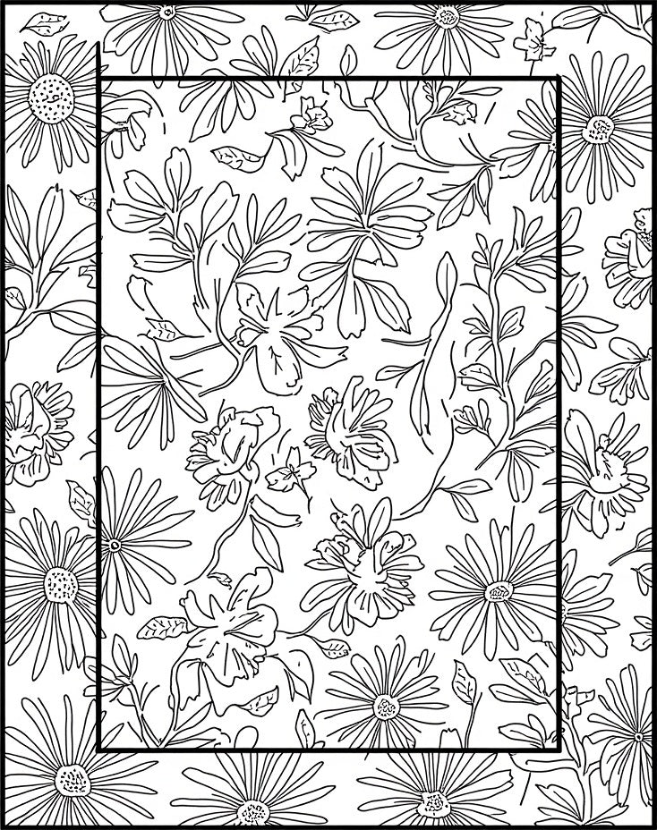 Whimsical Botanical Garden Pattern Rug