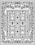 Ornate Floral Doorway Garden Rectangle Rug