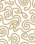 Golden Swirl Line Art Rug