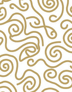 Golden Swirl Line Art Rug