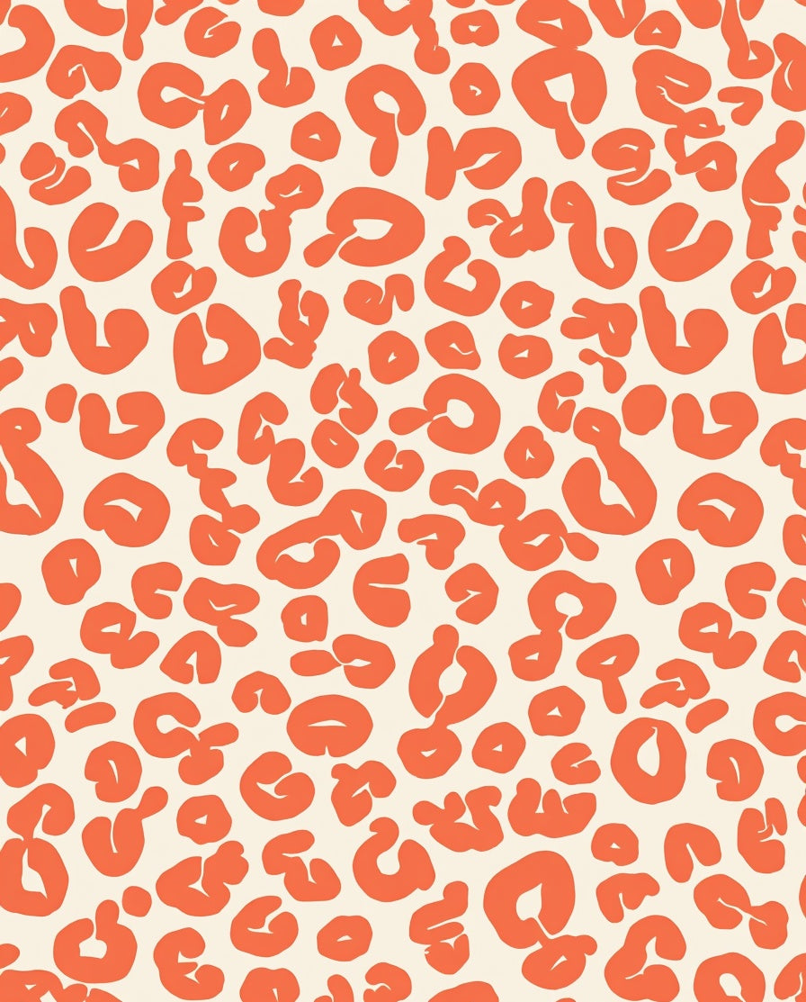 Bold Orange Animal Print Rug