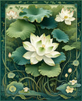 Serene White Lotus Water Garden Rug