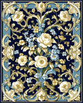 Classic Floral Scrollwork Pattern Rug