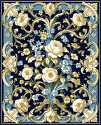 Classic Floral Scrollwork Pattern Rug