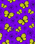 Yellow Butterfly Flower Pattern Art Rug