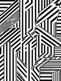 Abstract Black White Geometric Lines Rug