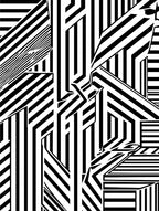Abstract Black White Geometric Lines Rug