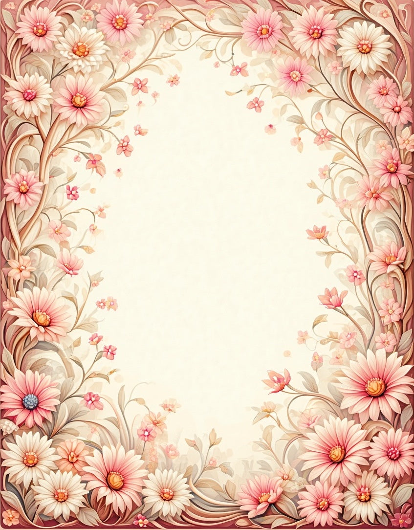Pastel Petal Floral Swirl Rug