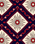 Bold Red Sunburst Geometric Rug