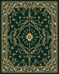 Ornate Teal Floral Medallion Rug