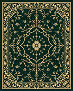 Ornate Teal Floral Medallion Rug