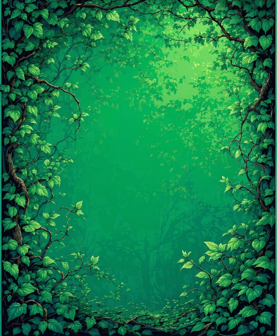 Lush Green Forest Canopy Pattern Rug