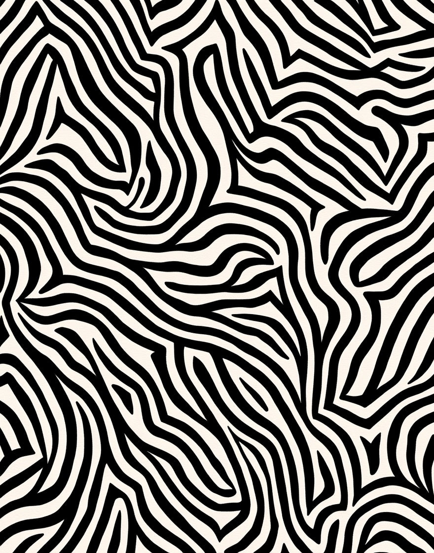 Bold Black and White Zebra Print Rug