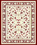 Red Vine Floral Cream Border Rug