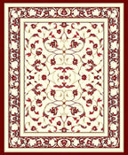 Red Vine Floral Cream Border Rug