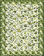 Green Floral Vine Patterned Rug