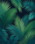 Tropical Palm Leaf Pattern Rug