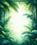 Vibrant Jungle Foliage Lush Greenhouse Design Rug
