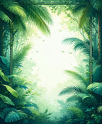 Vibrant Jungle Foliage Lush Greenhouse Design Rug