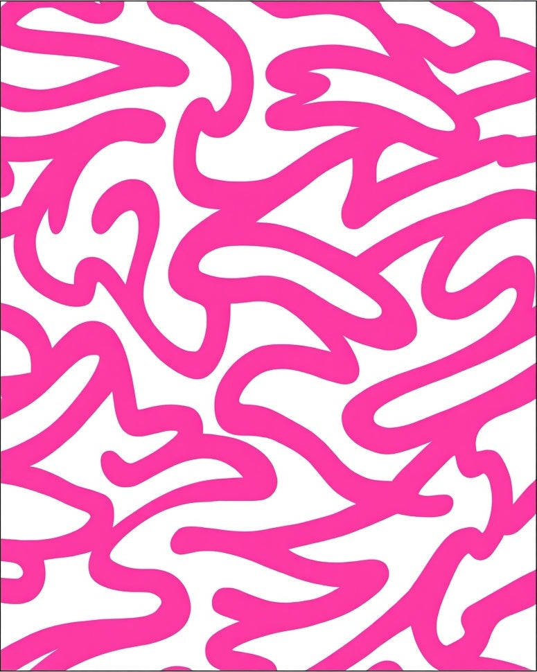 Bold Pink Swirls Abstract Pattern Rug