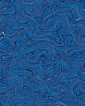 Dynamic Blue Swirl Marble Pattern Rug