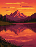 Majestic Mountain Sunset Reflections Rug