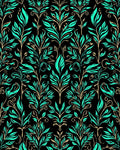 Deep Teal Floral Symmetry Rug