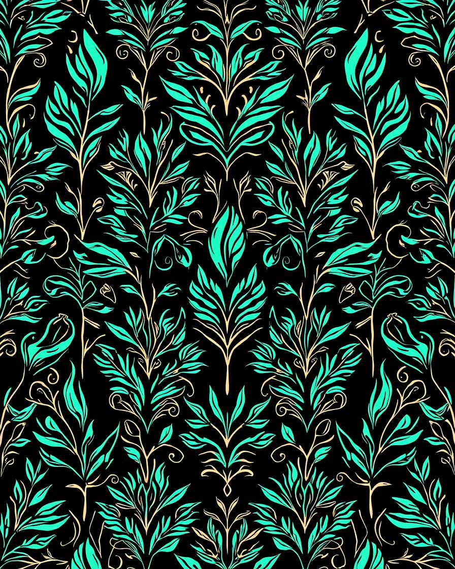Deep Teal Floral Symmetry Rug