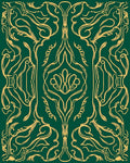 Green Gold Art Nouveau Swirl Rug