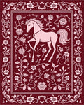 Equestrian Floral Vine Border Design Rug