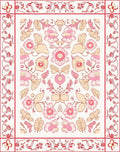 Pink Floral Symmetrical Patterned Rug
