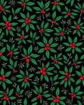 Verdant Berry Cluster Black Background Rug