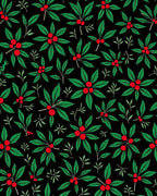 Verdant Berry Cluster Black Background Rug