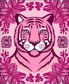 Pink Tiger Floral Bold Pattern Rug