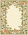 Elegant Floral Vine Frame Design Rug