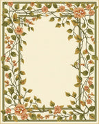Elegant Floral Vine Frame Design Rug
