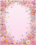 Pink Floral Smiley Faces Vine Rug