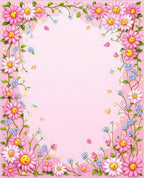 Pink Floral Smiley Faces Vine Rug