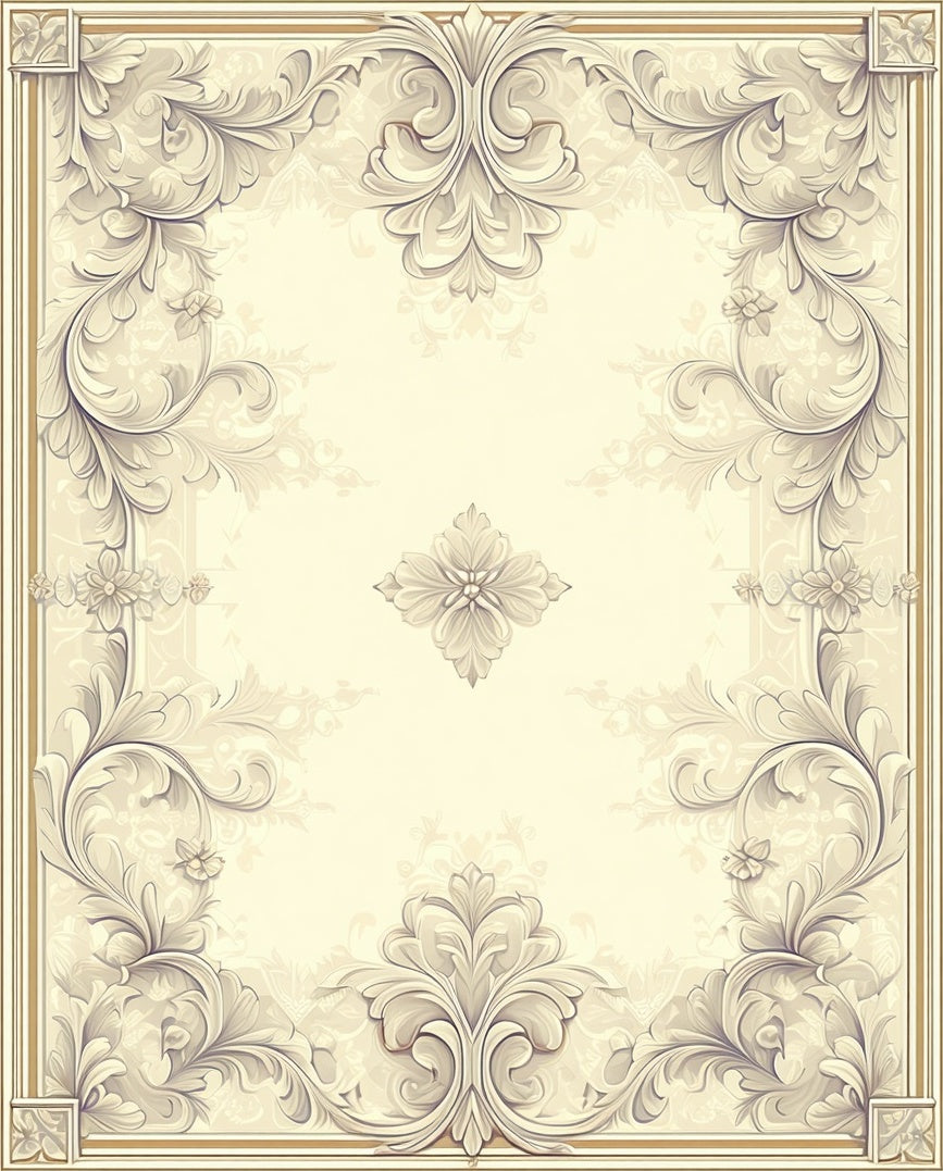 Victorian Style Floral Scrollwork Rug