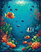 Vibrant Underwater Coral Reef Fish Design Rug