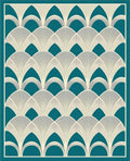 Art Deco Fan Patterned Geometric Rug