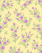 Purple Floral Blossom Pattern Rug