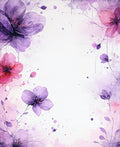Delicate Purple Floral Watercolor Design Rug