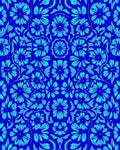 Radiant Blue Floral Pattern Rug