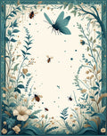 Nature Insects And Floral Frame Rug