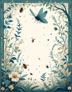Nature Insects And Floral Frame Rug