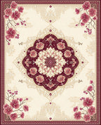 Ornate Floral Medallion Cream Rug