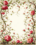 Vintage Peony Vine Floral Pattern Rug
