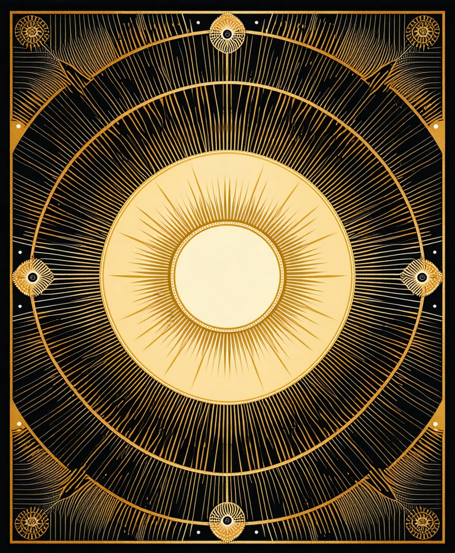 Radiant Sun Geometric Pattern Rug