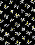 Black White Yellow Floral Burst All-Over Rug